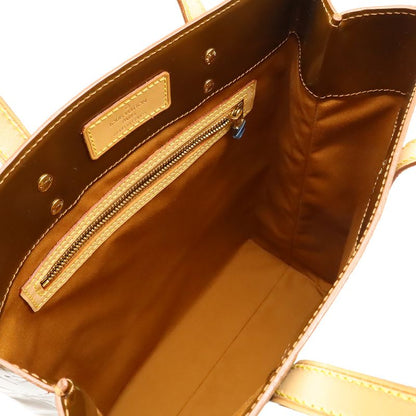 Louis Vuitton Monogram Vernis Reed MM Tote Handbag Enameled Calf Bronze Brown