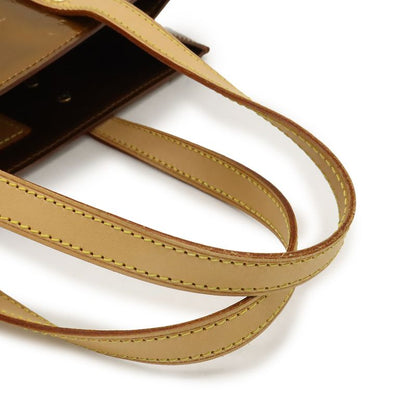 Louis Vuitton Monogram Vernis Reed MM Tote Handbag Enameled Calf Bronze Brown