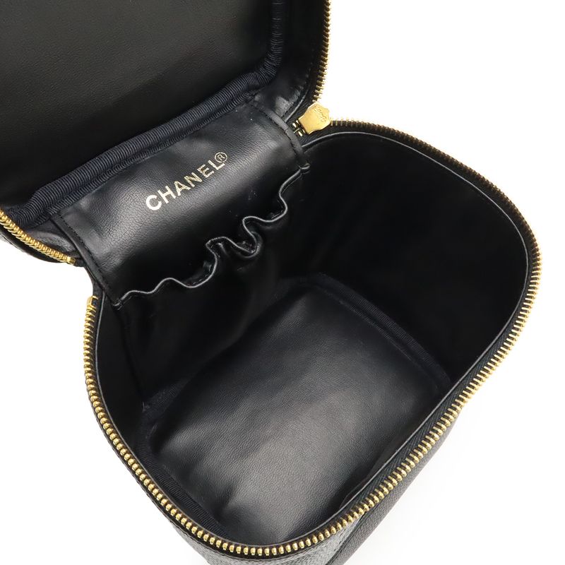 Chanel Coco Mark Vanity Bag Handbag Cosmetic Pouch Cosmetic Pouch Caviar Skin