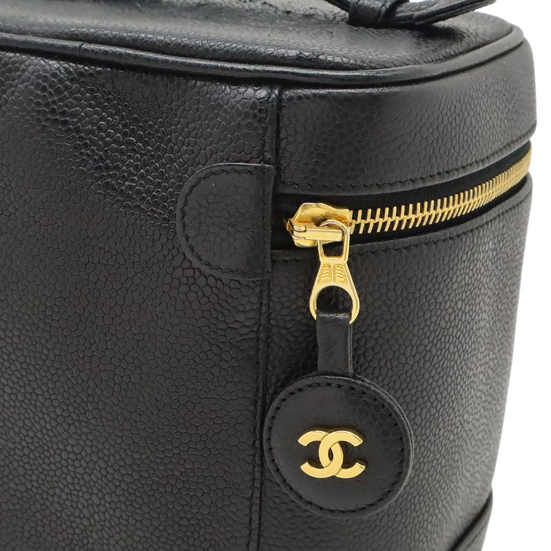 Chanel Coco Mark Vanity Bag Handbag Cosmetic Pouch Cosmetic Pouch Caviar Skin