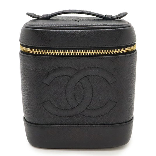 Chanel Coco Mark Vanity Bag Handbag Cosmetic Pouch Cosmetic Pouch Caviar Skin