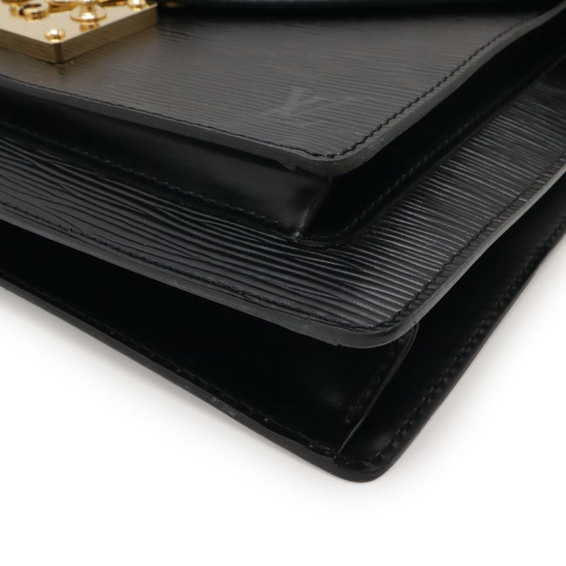 Louis Vuitton Epi Monceau Second Bag Handbag 2way Shoulder Noir Black Gold