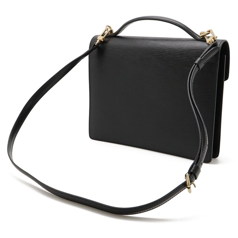 Louis Vuitton Epi Monceau Second Bag Handbag 2way Shoulder Noir Black Gold