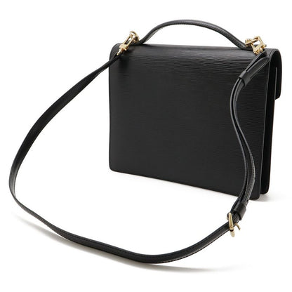Louis Vuitton Epi Monceau Second Bag Handbag 2way Shoulder Noir Black Gold