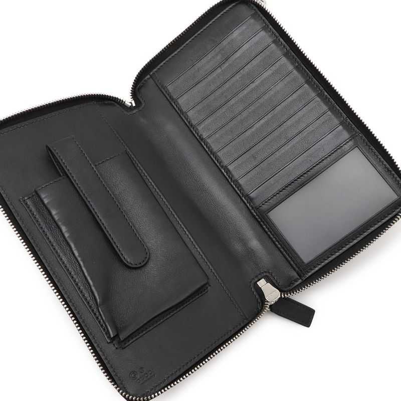 Gucci Micro Guccissima Travel Case Clutch Bag Organizer Long Wallet Leather
