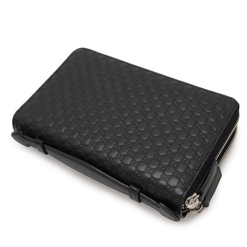 Gucci Micro Guccissima Travel Case Clutch Bag Organizer Long Wallet Leather