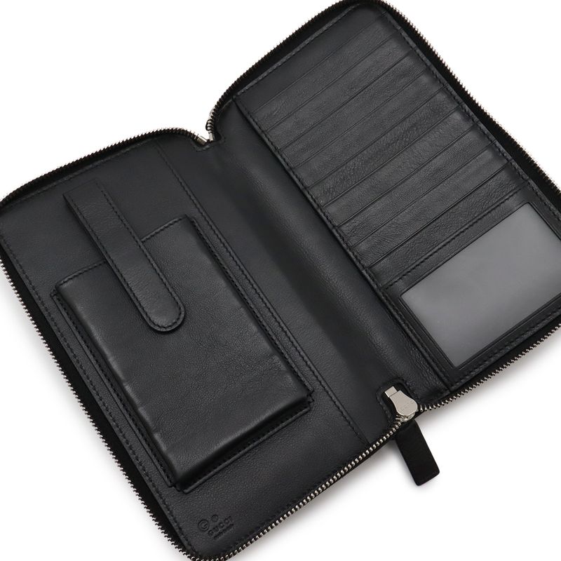 Gucci Micro Guccissima Travel Case Clutch Bag Organizer Long Wallet Leather