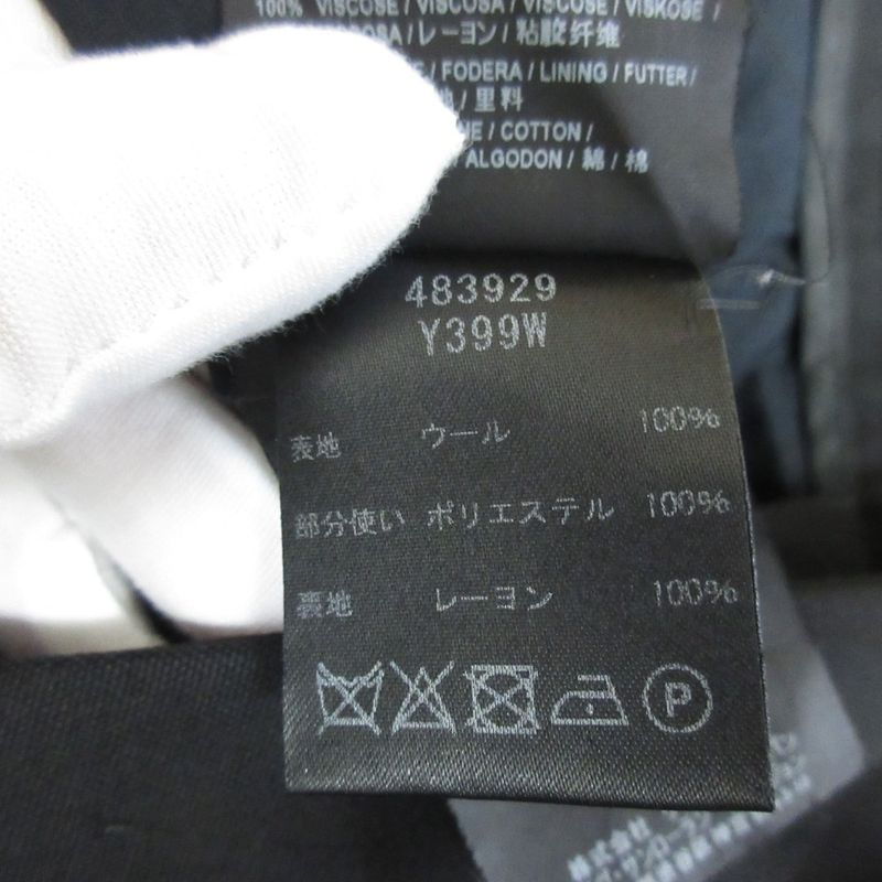 Saint Laurent Paris Sideline Slacks Pants 483929 Size 44 Black Mens Used