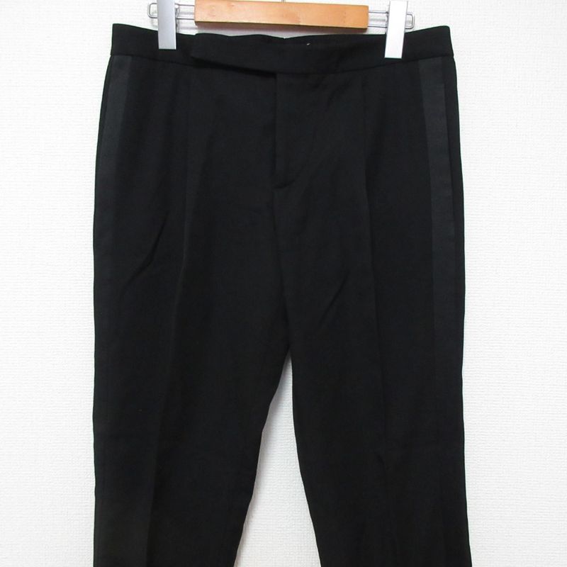 Saint Laurent Paris Sideline Slacks Pants 483929 Size 44 Black Mens Used