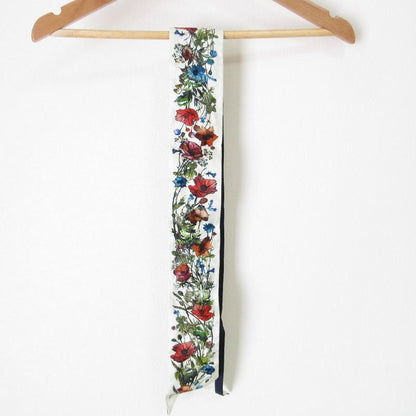 Christian Dior Mizza Millefiori Floral Silk Scarf Navy Off-White Women's Used