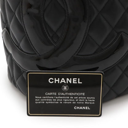 Chanel Cambon Line Coco Mark Large Tote Shoulder Bag Tote Bag Soft Calf Enamel
