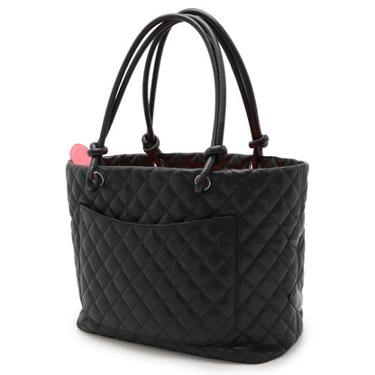 Chanel Cambon Line Coco Mark Large Tote Shoulder Bag Tote Bag Soft Calf Enamel