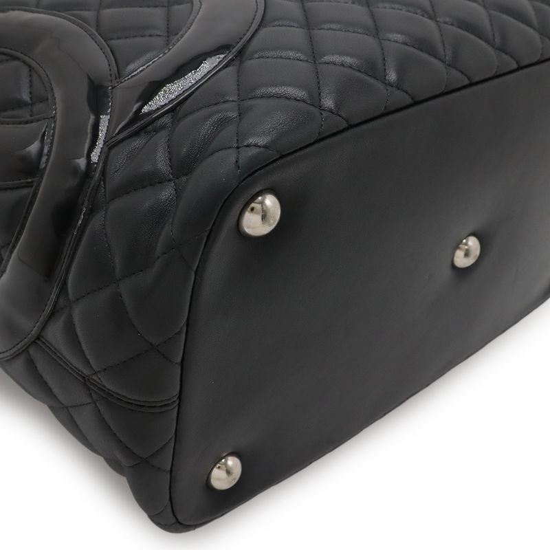 Chanel Cambon Line Coco Mark Large Tote Shoulder Bag Tote Bag Soft Calf Enamel