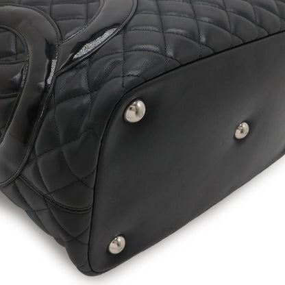 Chanel Cambon Line Coco Mark Large Tote Shoulder Bag Tote Bag Soft Calf Enamel