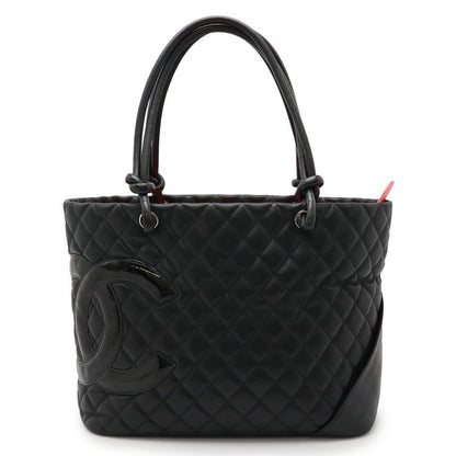 Chanel Cambon Line Coco Mark Large Tote Shoulder Bag Tote Bag Soft Calf Enamel