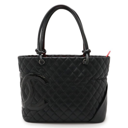 Chanel Cambon Line Coco Mark Large Tote Shoulder Bag Tote Bag Soft Calf Enamel