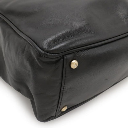 Chanel Camellia Logo Tote Shoulder Bag Shoulder Tote Shoulder Leather Black