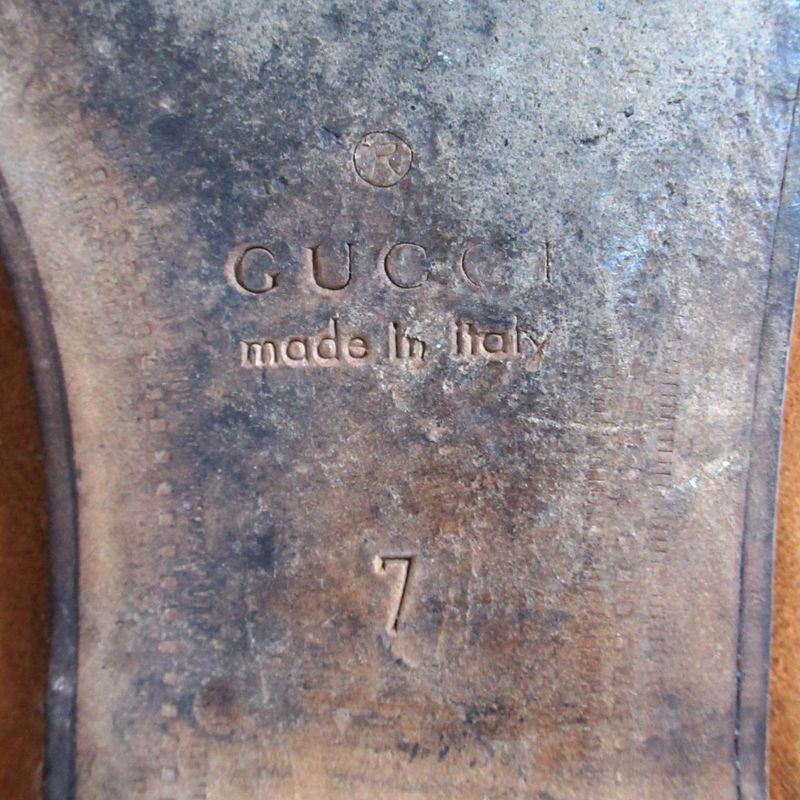 Gucci Brixton Suede Leather Horsebit Loafers 407314 Size 7 26cm (10.24in) Camel