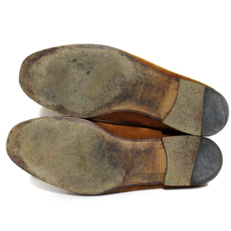 Gucci Brixton Suede Leather Horsebit Loafers 407314 Size 7 26cm (10.24in) Camel