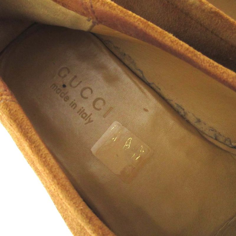 Gucci Brixton Suede Leather Horsebit Loafers 407314 Size 7 26cm (10.24in) Camel