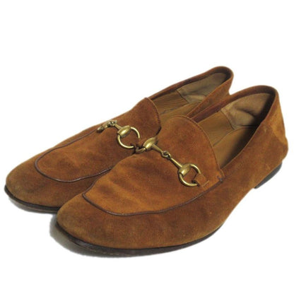 Gucci Brixton Suede Leather Horsebit Loafers 407314 Size 7 26cm (10.24in) Camel