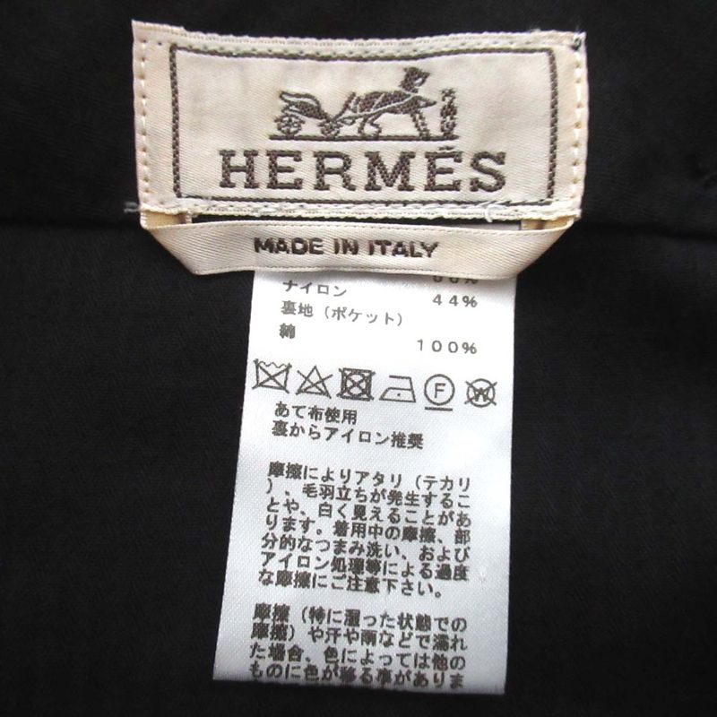 Hermes Cotton and Nylon Center Press Slacks Pants Gray Men's Used