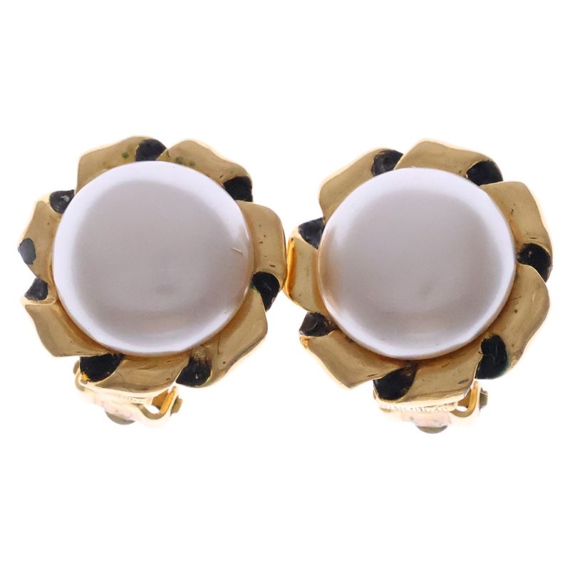 Chanel Coco Mark Pearl Earring GP