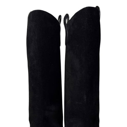 Gucci Suede Long Boots 317031 Size 35 1/2 Approx 22.5cm (8.86in) Black Women's