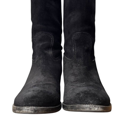 Gucci Suede Long Boots 317031 Size 35 1/2 Approx 22.5cm (8.86in) Black Women's