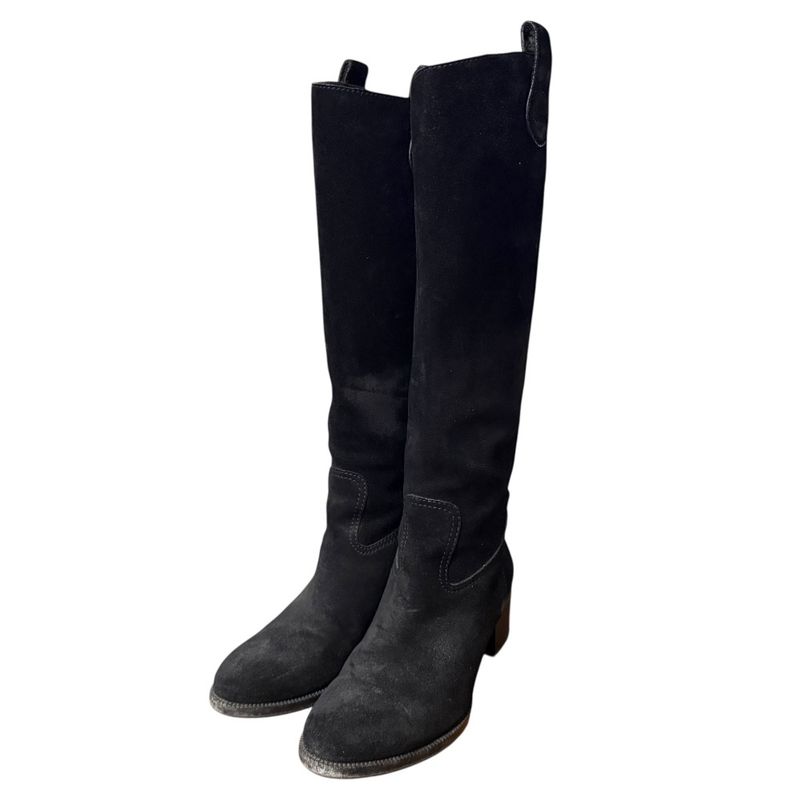 Gucci Suede Long Boots 317031 Size 35 1/2 Approx 22.5cm (8.86in) Black Women's