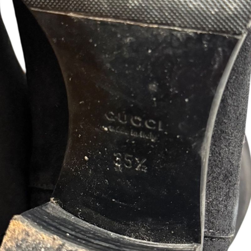 Gucci Suede Long Boots 317031 Size 35 1/2 Approx 22.5cm (8.86in) Black Women's