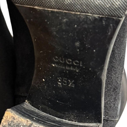 Gucci Suede Long Boots 317031 Size 35 1/2 Approx 22.5cm (8.86in) Black Women's