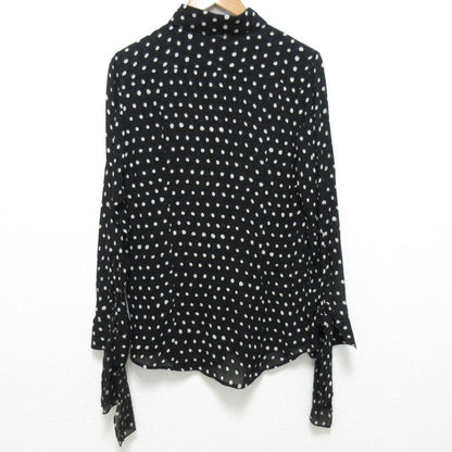 Saint Laurent Paris Dot Pattern Sleeve Ribbon Long Sleeve Shirt Blouse Size 38