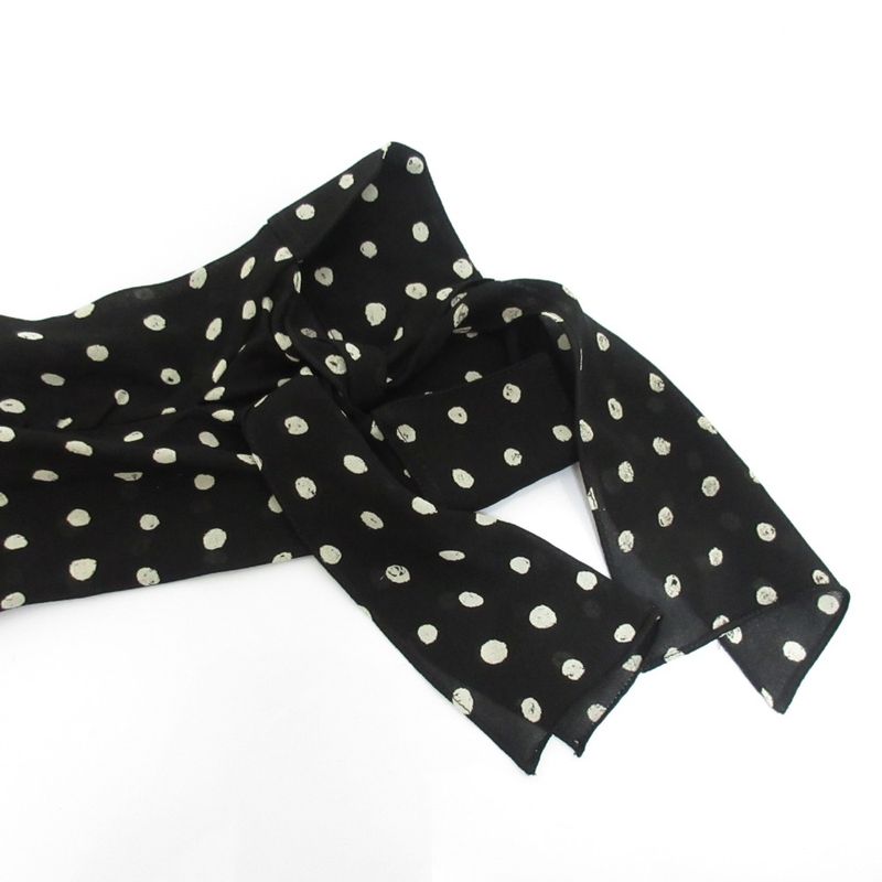 Saint Laurent Paris Dot Pattern Sleeve Ribbon Long Sleeve Shirt Blouse Size 38