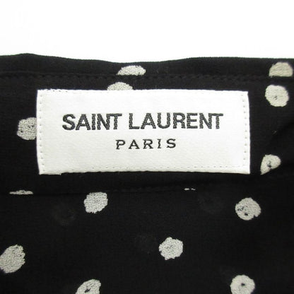Saint Laurent Paris Dot Pattern Sleeve Ribbon Long Sleeve Shirt Blouse Size 38