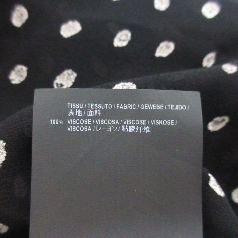 Saint Laurent Paris Dot Pattern Sleeve Ribbon Long Sleeve Shirt Blouse Size 38