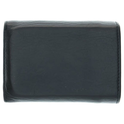 Balenciaga Paper ZA MINI Wallet Paper Mini Wallet Fold Wallet Leather Black