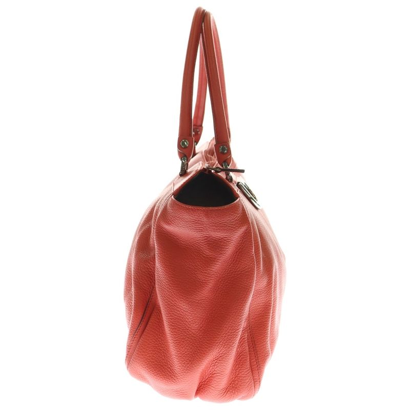 Gucci Logo Tote Handbag Red Leather 341491 Silver Hardware