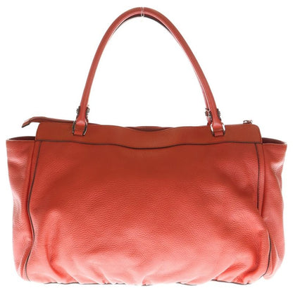 Gucci Logo Tote Handbag Red Leather 341491 Silver Hardware