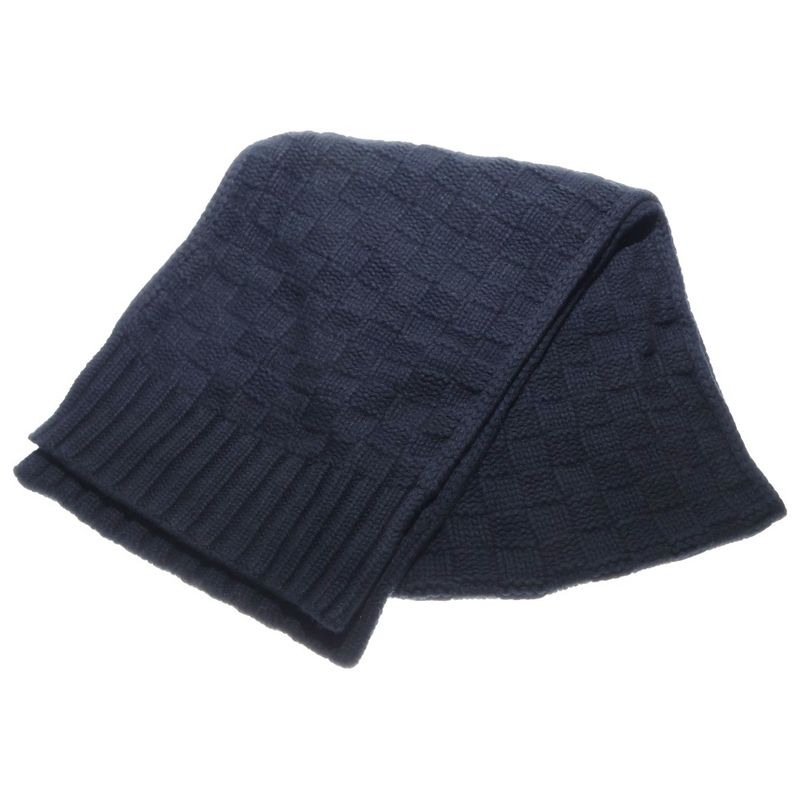 Louis Vuitton Echarpe Helsinki Damier Pattern Cashmere Scarf Stole Black M74421