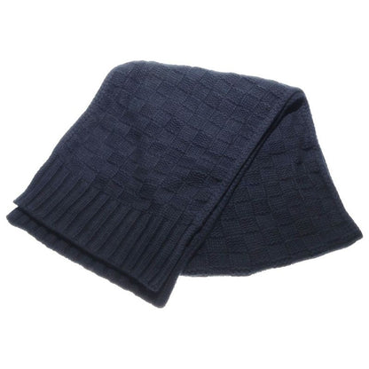 Louis Vuitton Echarpe Helsinki Damier Pattern Cashmere Scarf Stole Black M74421