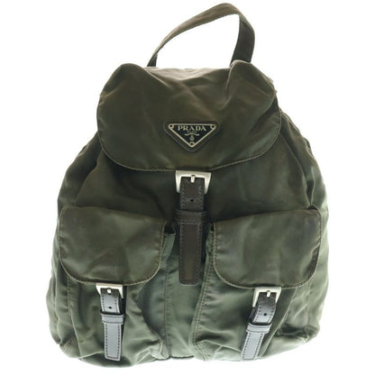 Prada Nylon Backpack Sac Backpack Shoulder Bag Green Khaki Tessuto