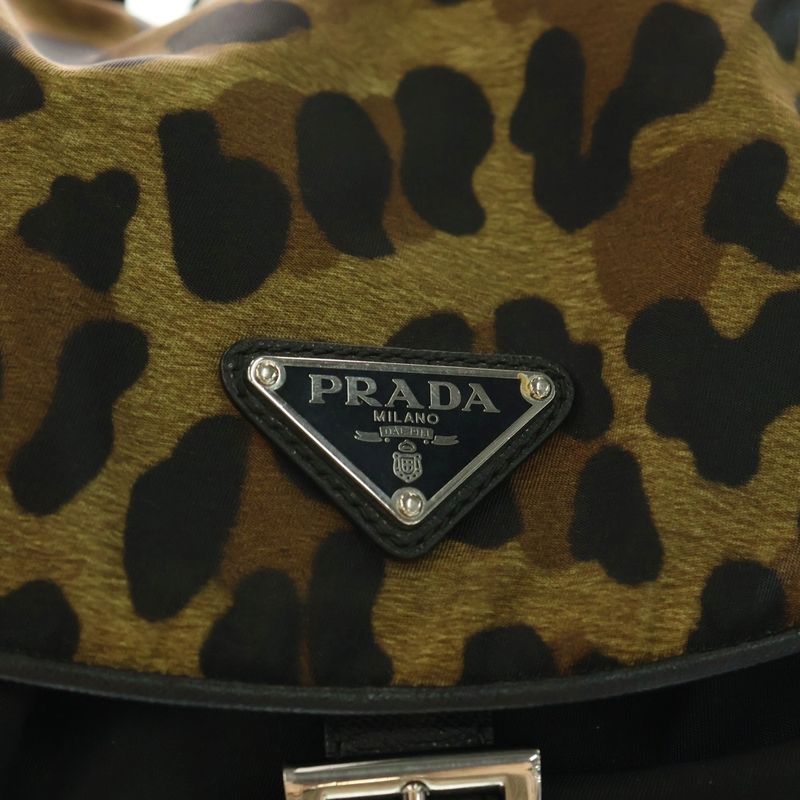 Prada Backpack Sac Backpack Leopard Black Tessuto Nylon 1bz811