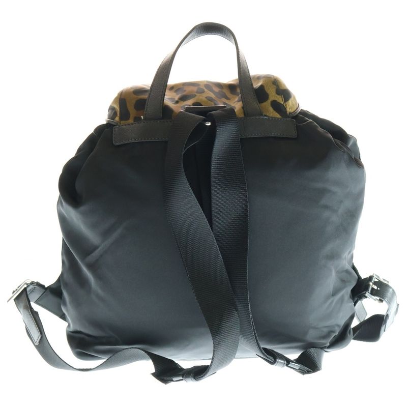 Prada Backpack Sac Backpack Leopard Black Tessuto Nylon 1bz811