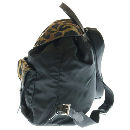 Prada Backpack Sac Backpack Leopard Black Tessuto Nylon 1bz811
