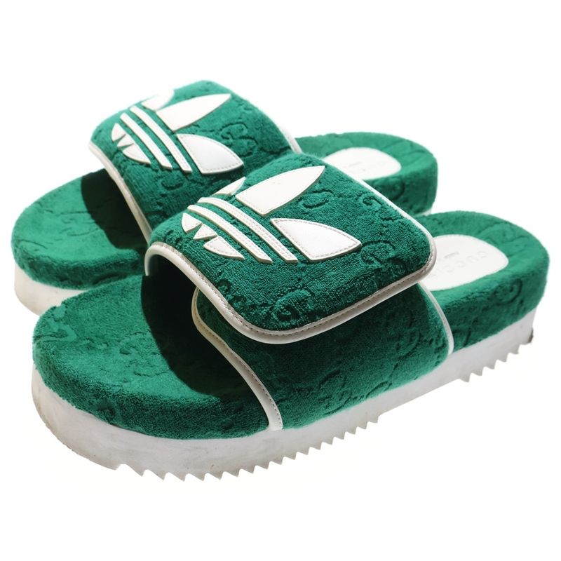 Gucci × Adidas Pile Platform Sandals Green 702412