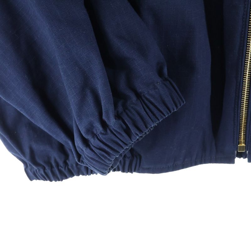 Gucci 21AW Logo Patch Cotton Zip-up Harrington Jacket Navy 654837