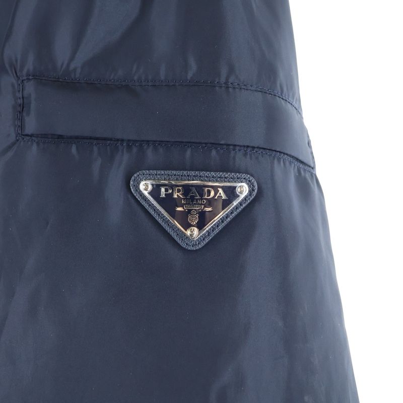 Prada 24SS Triangle Plate Nylon Zip Up Blouson Jacket Black Sgn521 R191 1060