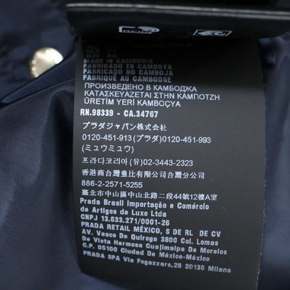 Prada 24SS Triangle Plate Nylon Zip Up Blouson Jacket Black Sgn521 R191 1060
