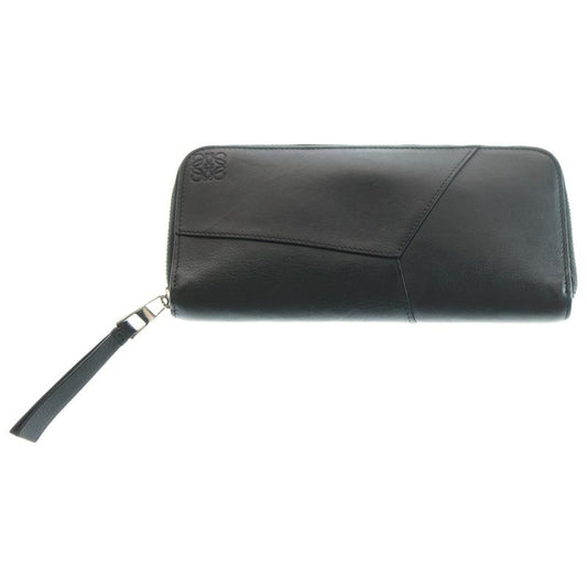 Loewe Puzzle Zip Round Wallet Long Wallet Black 262431